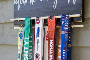 every mile is magic,  race ribbon display