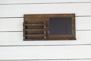 Wall Mount Mail Organizer with Chalkboard and Small Shelf