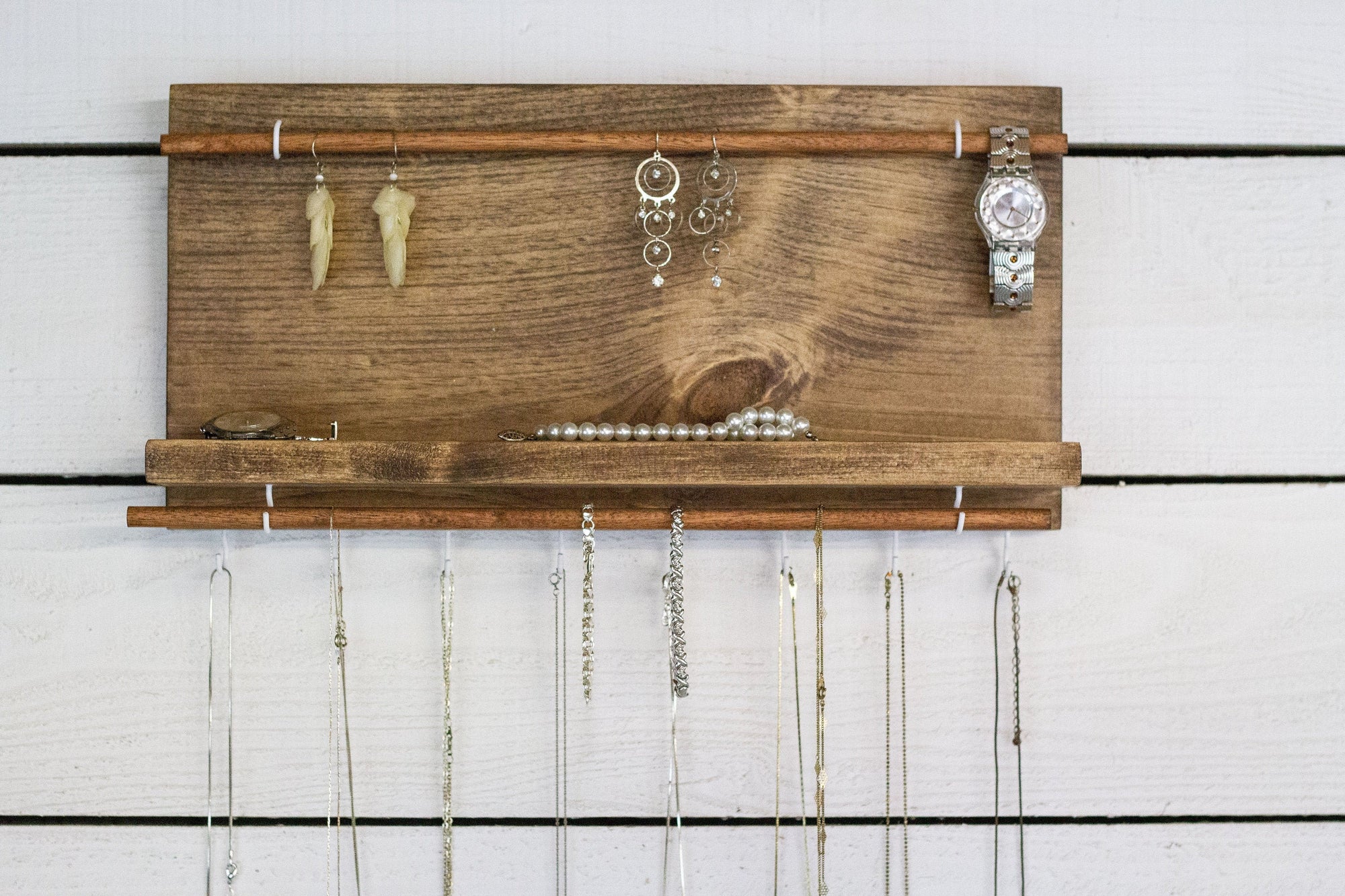 Jewelry Display with Shelf (wall mounted)
