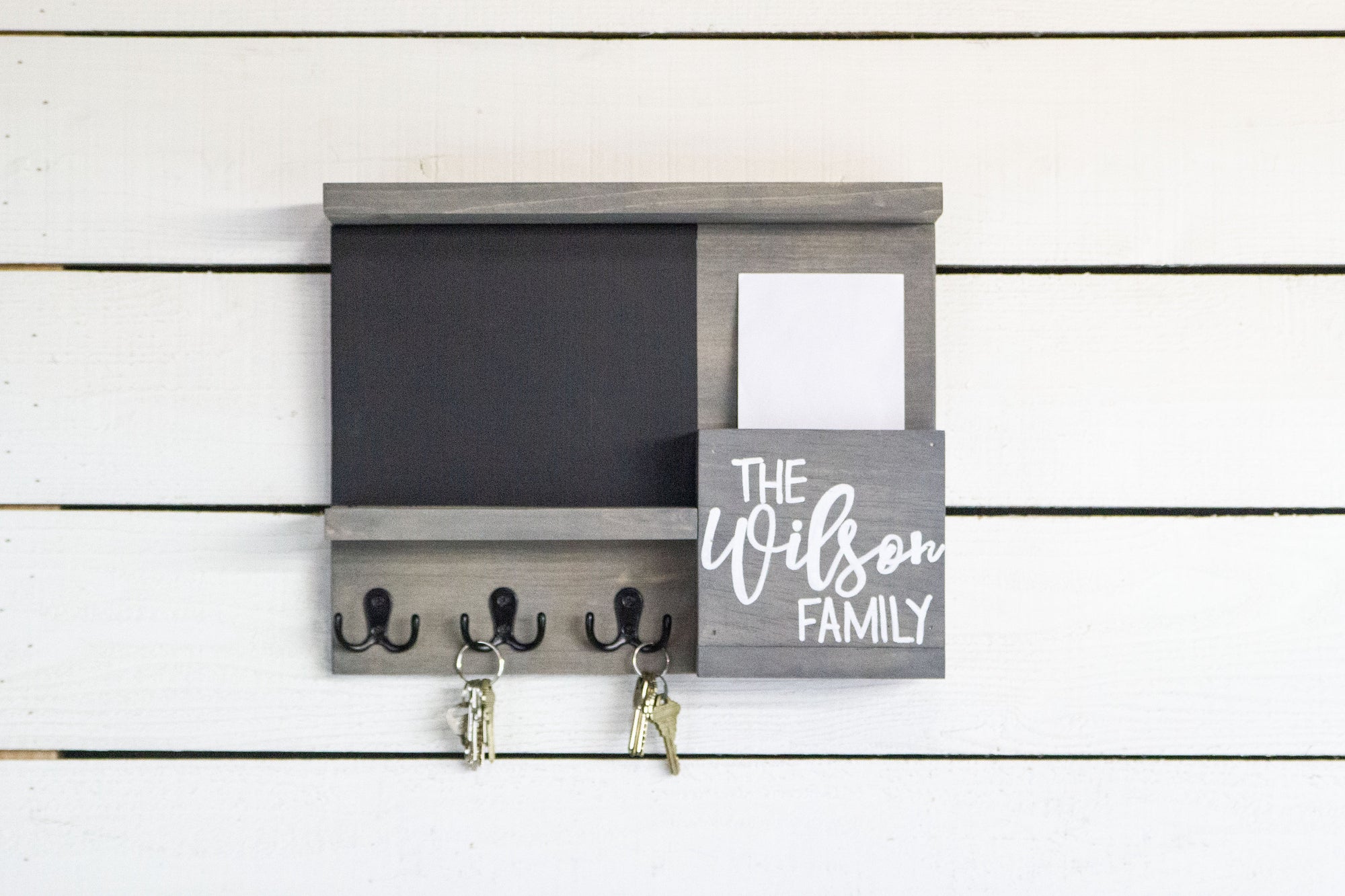 Small Home Command Center, Chalkboard, Mail Holder and Key Hooks