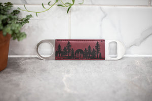 Faux Leather Bottle Opener - Double Sided