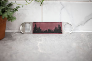 Faux Leather Bottle Opener - Double Sided