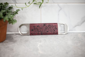 Faux Leather Bottle Opener - Double Sided