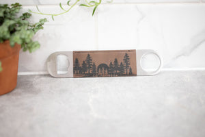 Faux Leather Bottle Opener - Double Sided