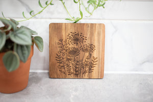 Acacia Wood Laser Engraved Coaster