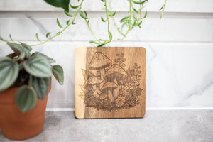 Acacia Wood Laser Engraved Coaster