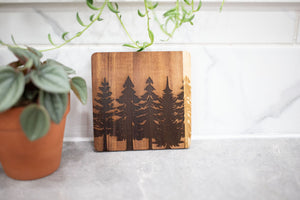 Acacia Wood Laser Engraved Coaster