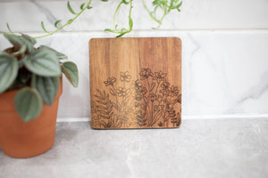 Acacia Wood Laser Engraved Coaster