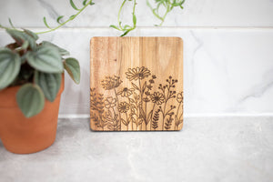 Acacia Wood Laser Engraved Coaster