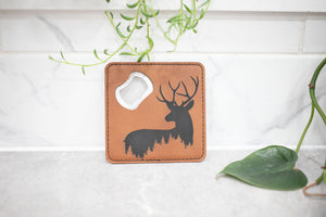 Faux Leather Coaster with Bottle Opener
