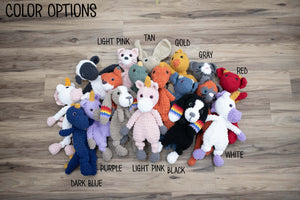 Una Unicorn Lovey, Crochet Stuffed Animal, Uni Unicorn Snuggler