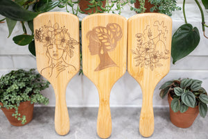 Laser Engraved Wood Hairbrush