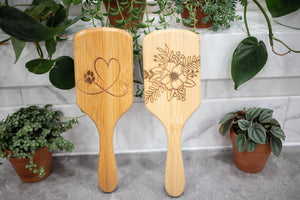 Laser Engraved Wood Hairbrush