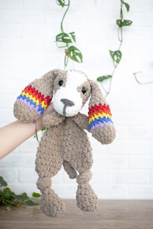 Crochet Puppy Dog Lovey, Crochet Stuffed Animal, Amigurumi Puppy Snuggler