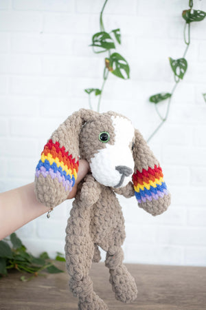 Crochet Puppy Dog Lovey, Crochet Stuffed Animal, Amigurumi Puppy Snuggler