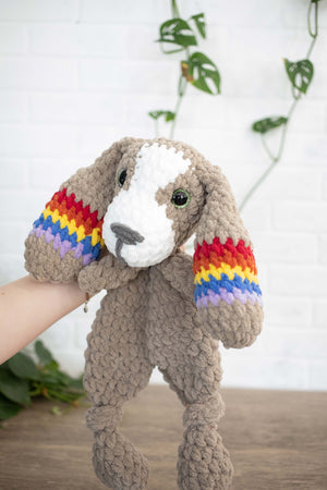 Crochet Puppy Dog Lovey, Crochet Stuffed Animal, Amigurumi Puppy Snuggler