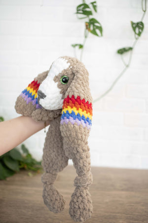 Crochet Puppy Dog Lovey, Crochet Stuffed Animal, Amigurumi Puppy Snuggler