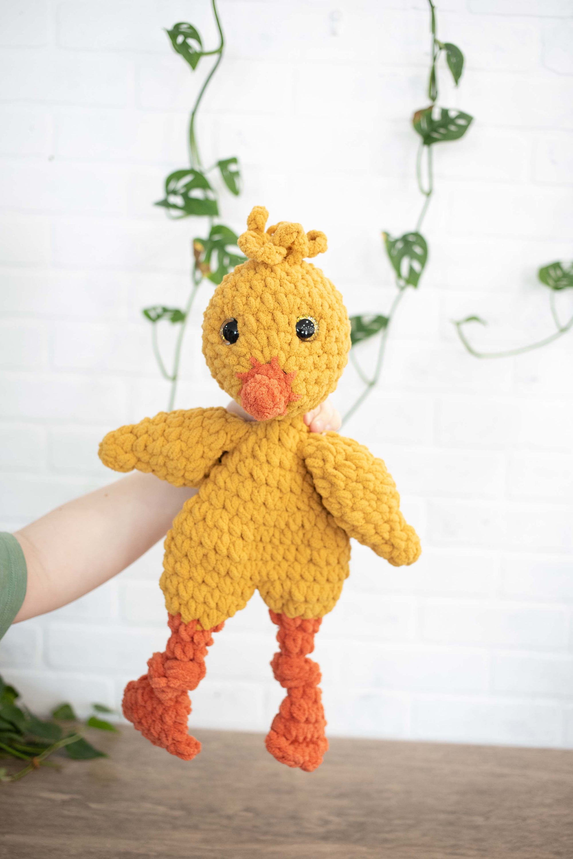 Crochet Chick Lovey, Crochet Stuffed Animal, Amigurumi Chickie Snuggler