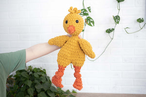 Crochet Chick Lovey, Crochet Stuffed Animal, Amigurumi Chickie Snuggler