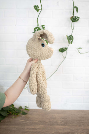 Crochet Bunny Dog Lovey, Crochet Stuffed Animal, Amigurumi Bunny Snuggler