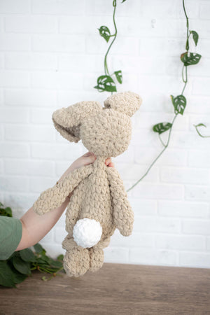 Crochet Bunny Dog Lovey, Crochet Stuffed Animal, Amigurumi Bunny Snuggler