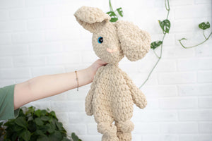 Crochet Bunny Dog Lovey, Crochet Stuffed Animal, Amigurumi Bunny Snuggler