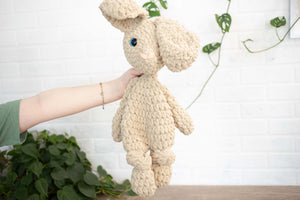 Crochet Bunny Dog Lovey, Crochet Stuffed Animal, Amigurumi Bunny Snuggler