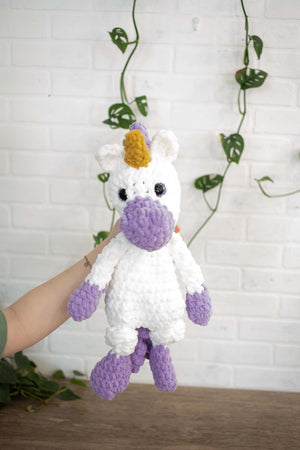 Una Unicorn Lovey, Crochet Stuffed Animal, Uni Unicorn Snuggler