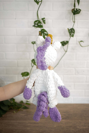 Una Unicorn Lovey, Crochet Stuffed Animal, Uni Unicorn Snuggler