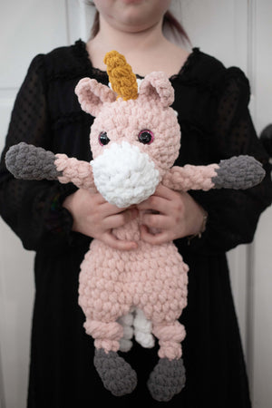 Una Unicorn Lovey, Crochet Stuffed Animal, Uni Unicorn Snuggler