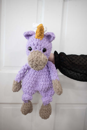 Una Unicorn Lovey, Crochet Stuffed Animal, Uni Unicorn Snuggler