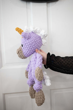 Una Unicorn Lovey, Crochet Stuffed Animal, Uni Unicorn Snuggler