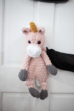 Una Unicorn Lovey, Crochet Stuffed Animal, Uni Unicorn Snuggler