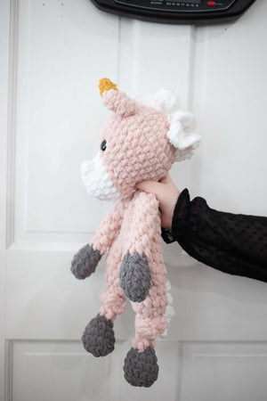 Una Unicorn Lovey, Crochet Stuffed Animal, Uni Unicorn Snuggler