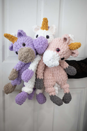 Una Unicorn Lovey, Crochet Stuffed Animal, Uni Unicorn Snuggler