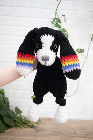 Crochet Puppy Dog Lovey, Crochet Stuffed Animal, Amigurumi Puppy Snuggler