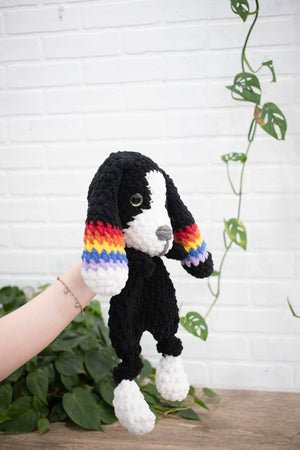 Crochet Puppy Dog Lovey, Crochet Stuffed Animal, Amigurumi Puppy Snuggler