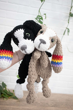 Crochet Puppy Dog Lovey, Crochet Stuffed Animal, Amigurumi Puppy Snuggler