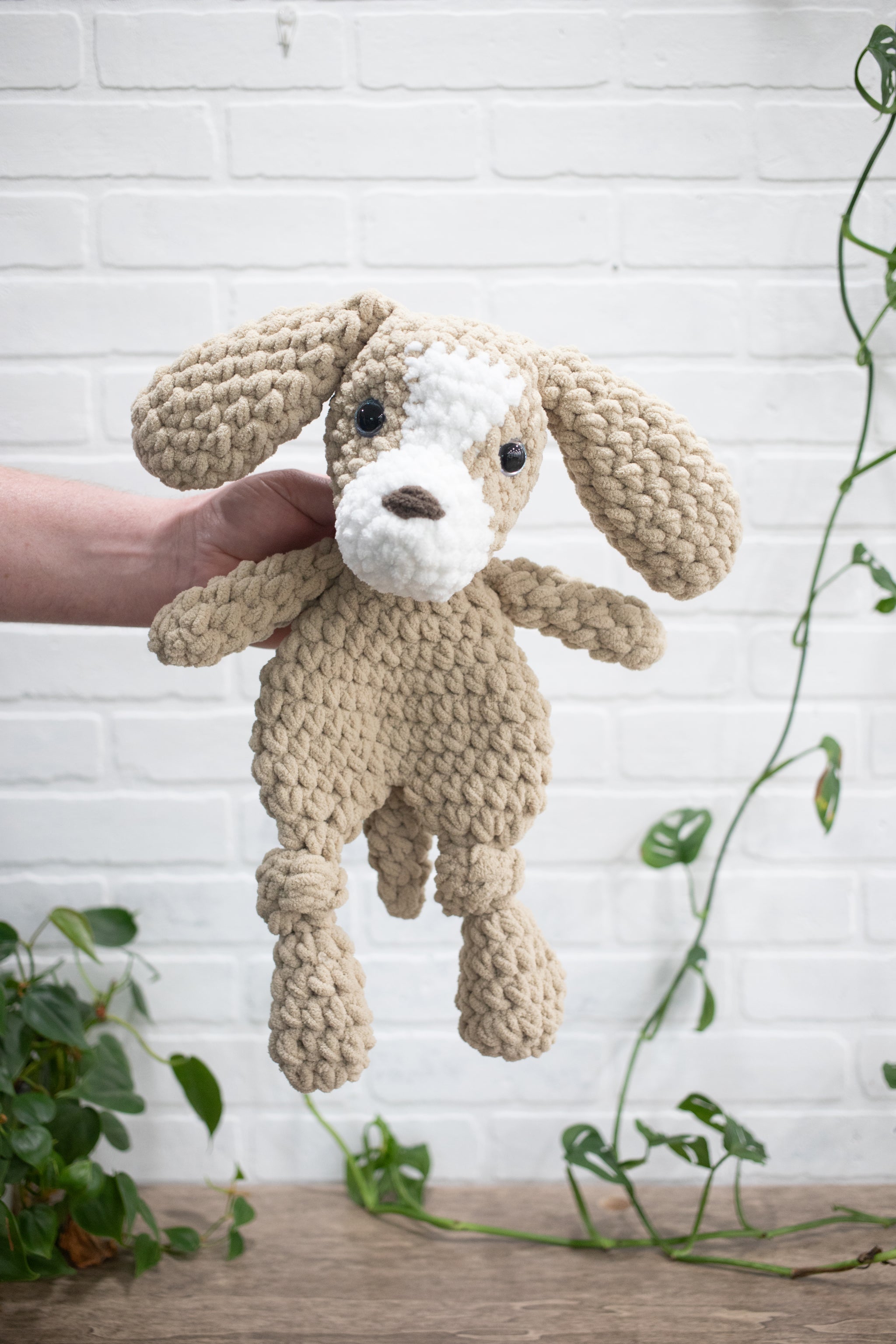 Crochet Puppy Dog Lovey, Crochet Stuffed Animal, Amigurumi Puppy Snuggler