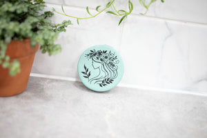 Compact Mirror -Double Sided Faux Leather
