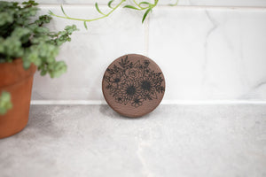 Compact Mirror -Double Sided Faux Leather