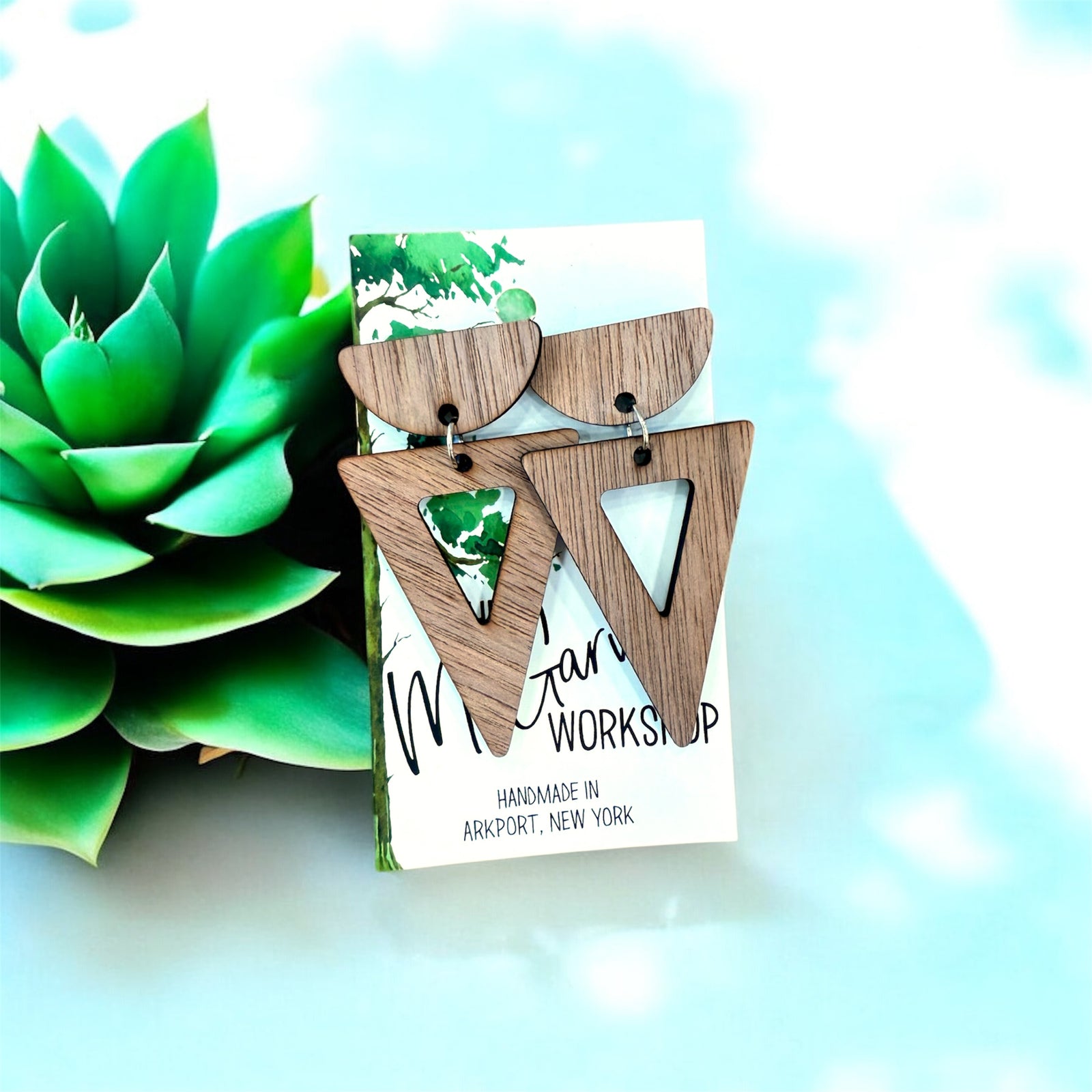 Wood Dangle Earrings, Wood  Earrings, Hypoallergenic