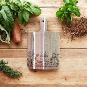 Acacia Cutting Board, Engraved Cutting Board, Floral