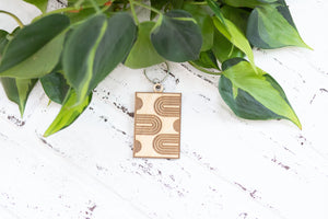 Rainbow and Polka Dot Keychain, Wooden Rectangle Keychain, Rainbow with Polka Dots