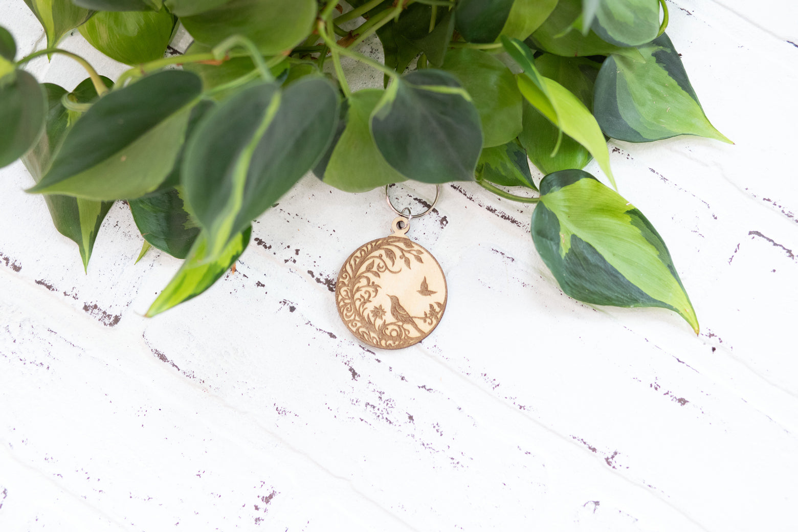 Whimsical Keychain, Wooden Keychain, Fairy Key Ring, Dragon Keychain