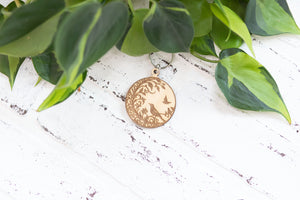 Whimsical Keychain, Wooden Keychain, Fairy Key Ring, Dragon Keychain