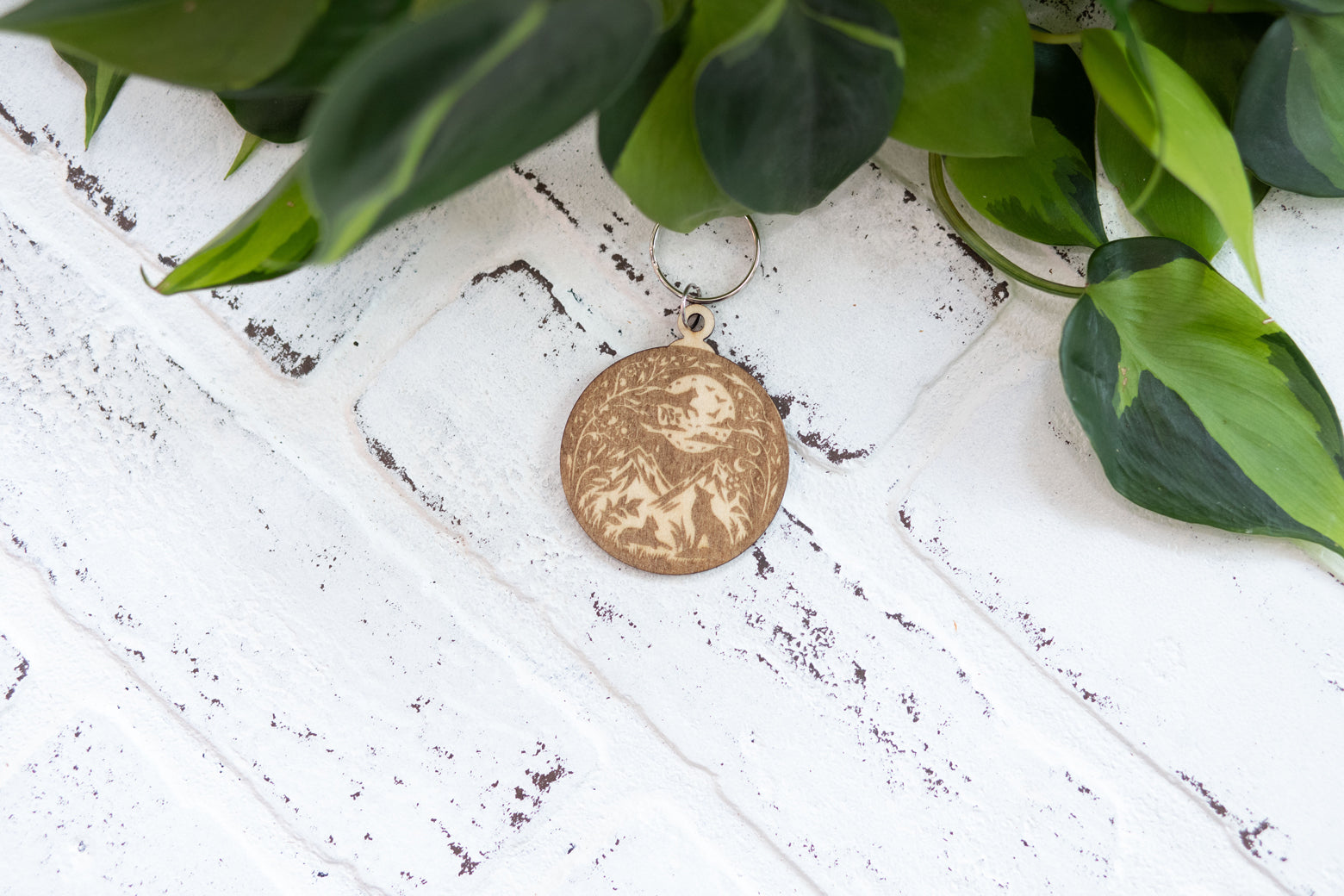 Whimsical Keychain, Wooden Keychain, Fairy Key Ring, Dragon Keychain