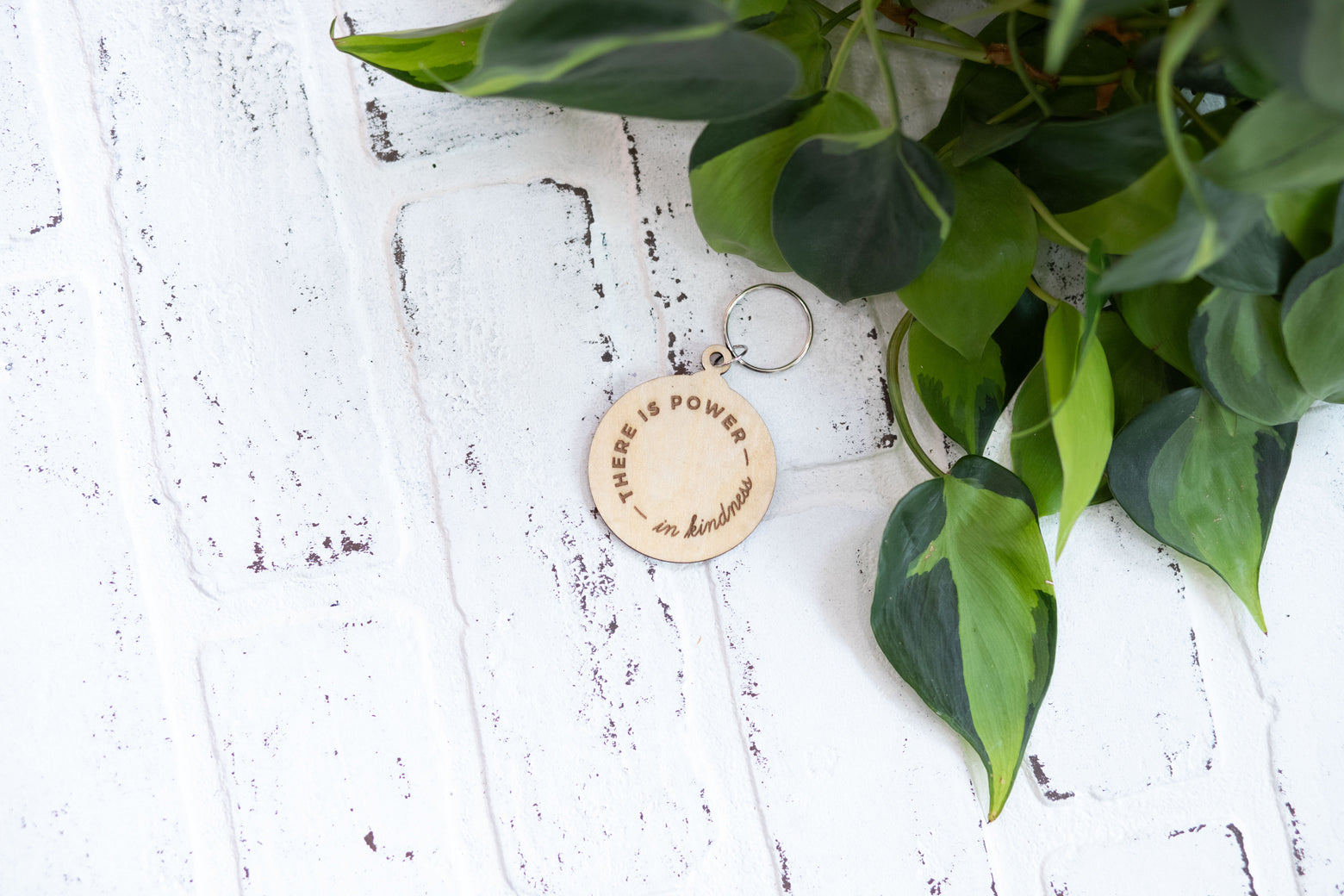 Kindness Counts Keychain, Wooden Keychain, There is Power in Kindness Key Ring with Hearts