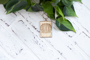 Cacti Keychain, Wooden Keychain, Plant Key Ring, Plant Lady Gift Idea, Succulent Key Chain