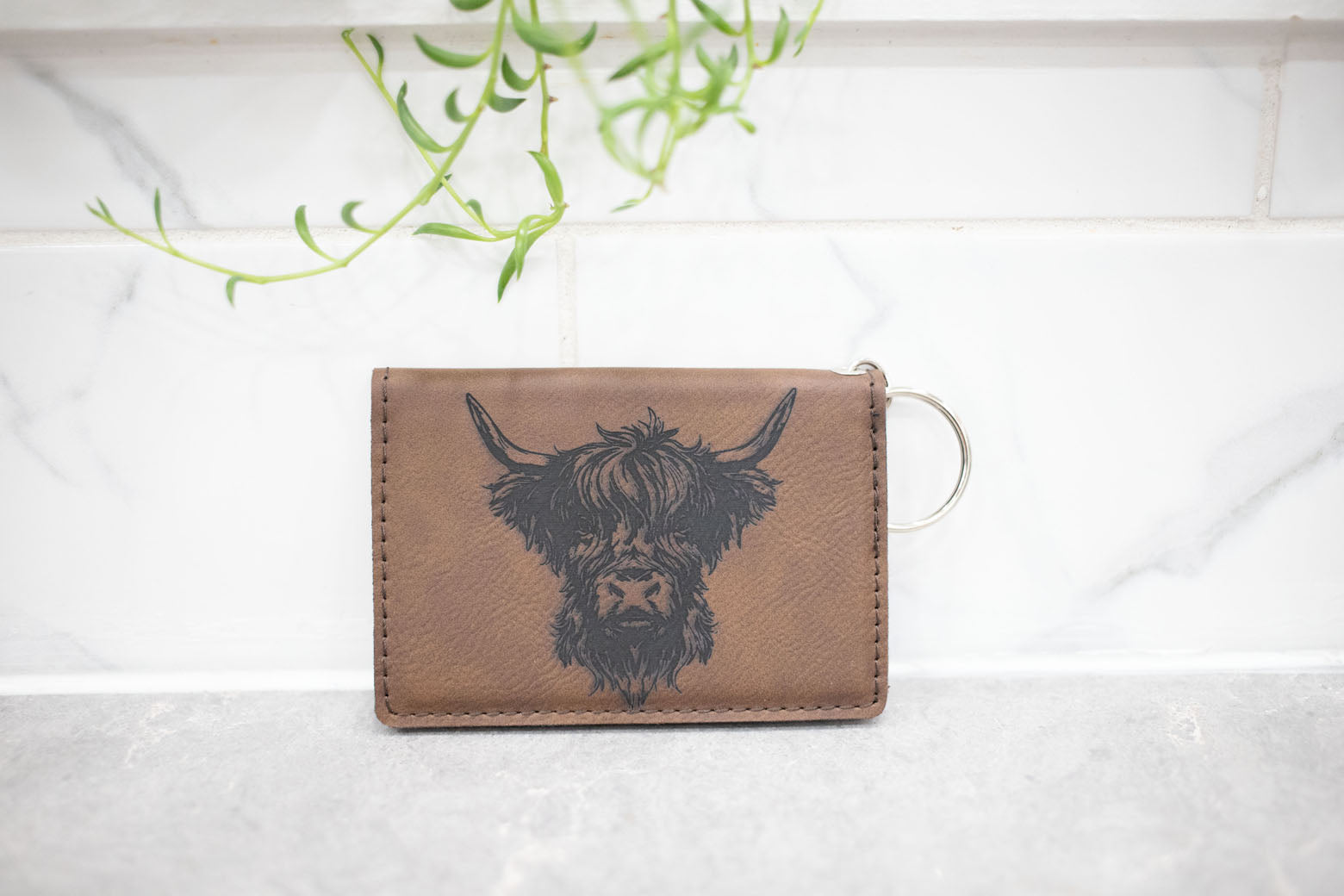 Wallet - Faux Leather Wallet with Laser Engraved Image